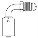 Końcówka wygięta SAE 90º - uszczelnienie 45º gwint zewnętrzny